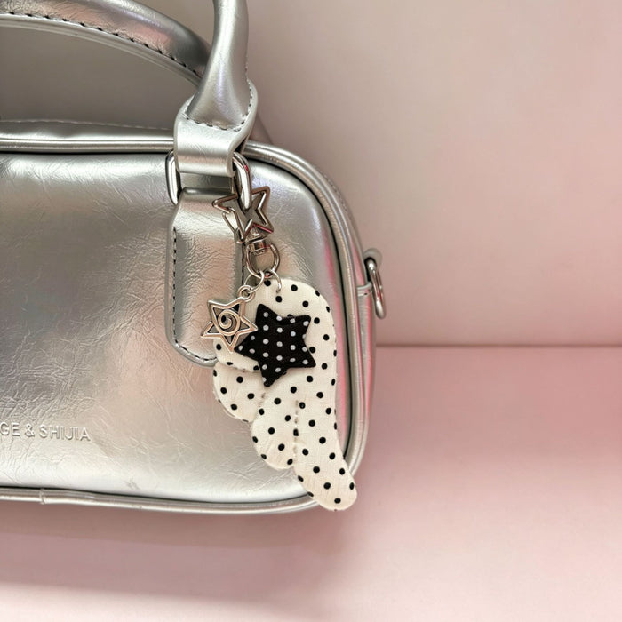 Wholesale Angel Wings Polka Dot Design Keychain Phone Charm Pendant Everyday Accessory