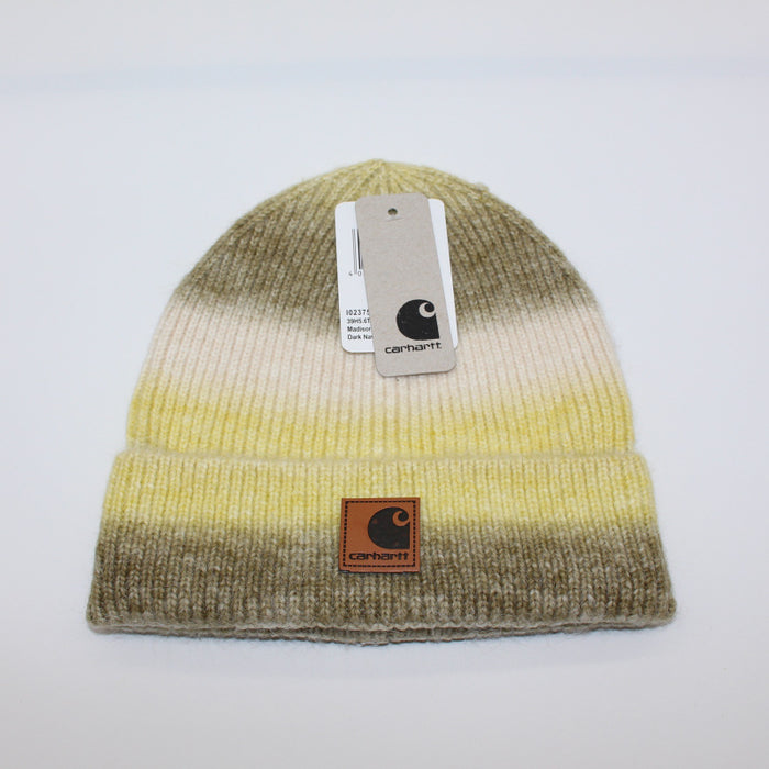 Wholesale Autumn and Winter Gradient Folded Leather Label Knitted Hat JDC-FH-QingCL008