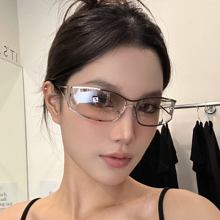 Wholesale Personalized sunglasses, hollow metal sunglasses, cycling narrow frame sunglasses