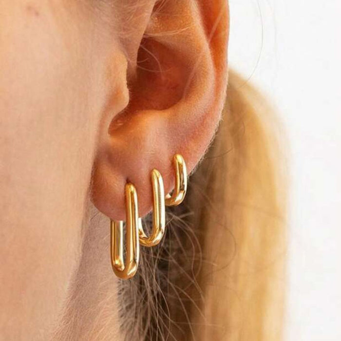 Wholesale Geometric square copper ear clip set
