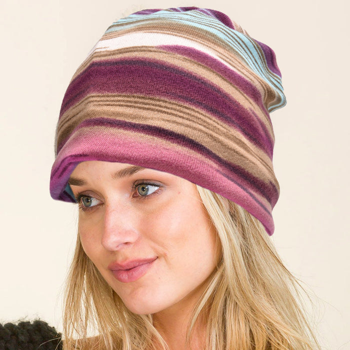 Wholesale Polyester Colorful Striped Toe Cap Outdoor Versatile Hair Pile Hat JDC-FH-WenRan002