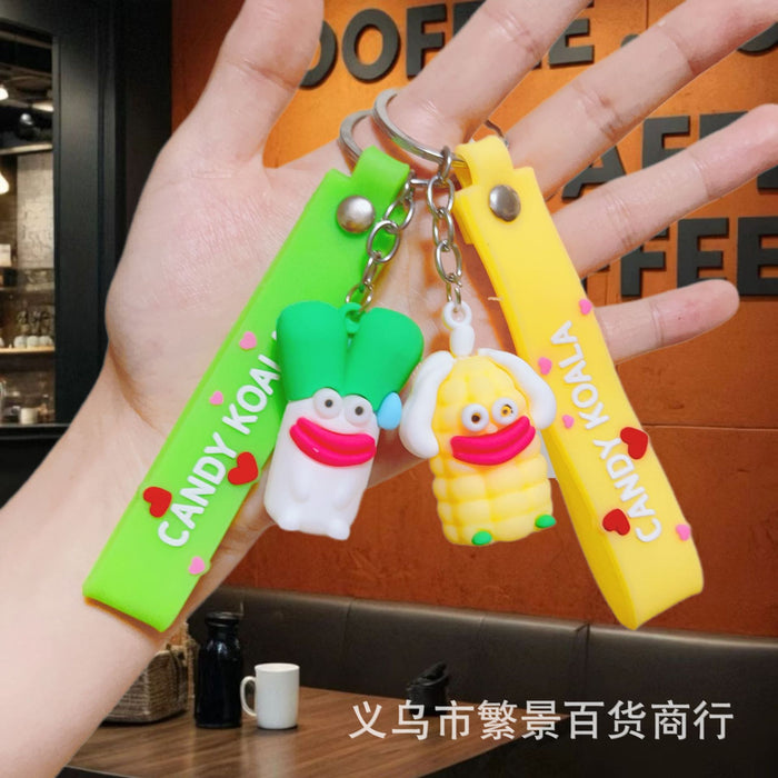 Wholesale Cartoon funny keychain pendant, cute soft rubber backpack hanging accessories wholesale