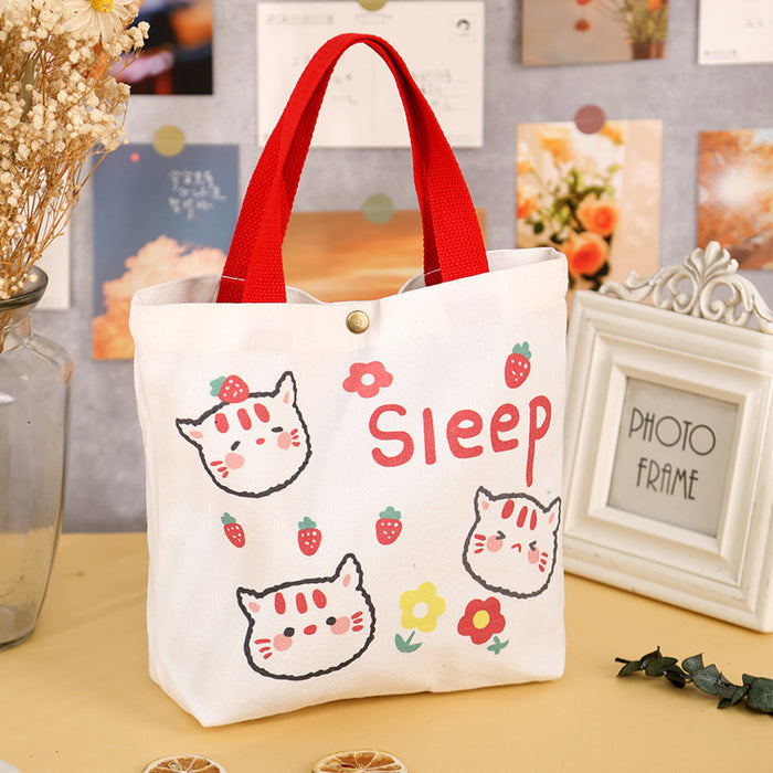 Wholesale Cartoon Hand Carrying Shopping Canvas Bag Children's Birthday Bag Accompanying Gift Bag Student Mini Handbag Set Printing