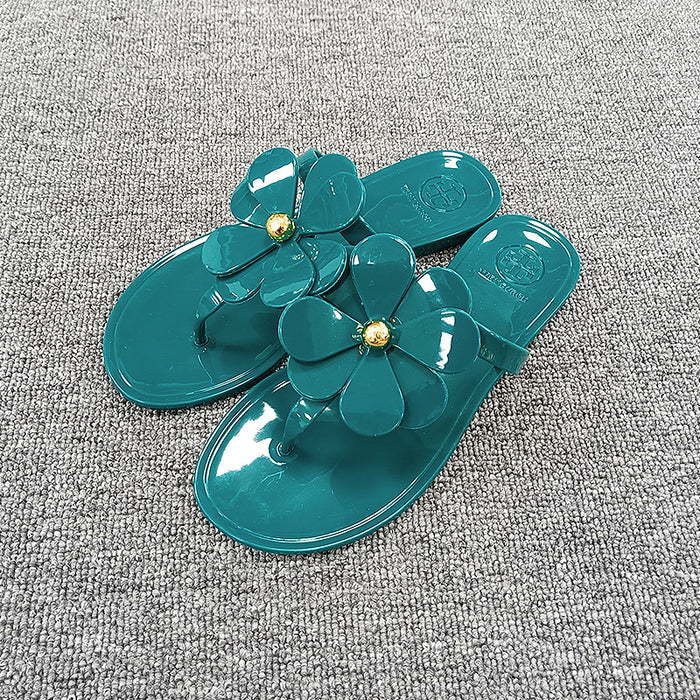 Wholesale Leather Sunflower Flip-flops for Women JDC-SP-BoH006