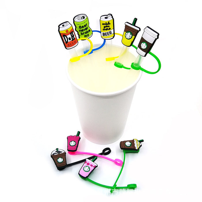 Wholesale 10PCS Beverage Series Silicone Straw Set JDC-SCR-KuaJ003