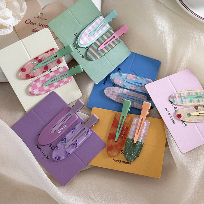 Wholesale 2-piece/set juice series hairpin clip seamless hairpin hair accessories glitter bangs clip