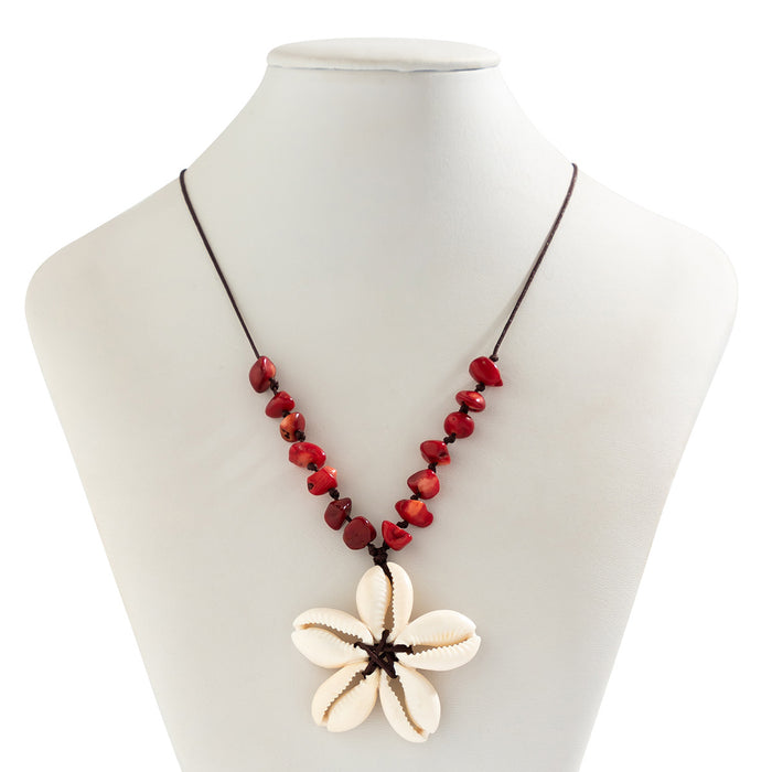 Wholesale Retro Ethnic Style Resin Shell Splicing Flower Adjustable Necklace JDC-NE-DaoNi006