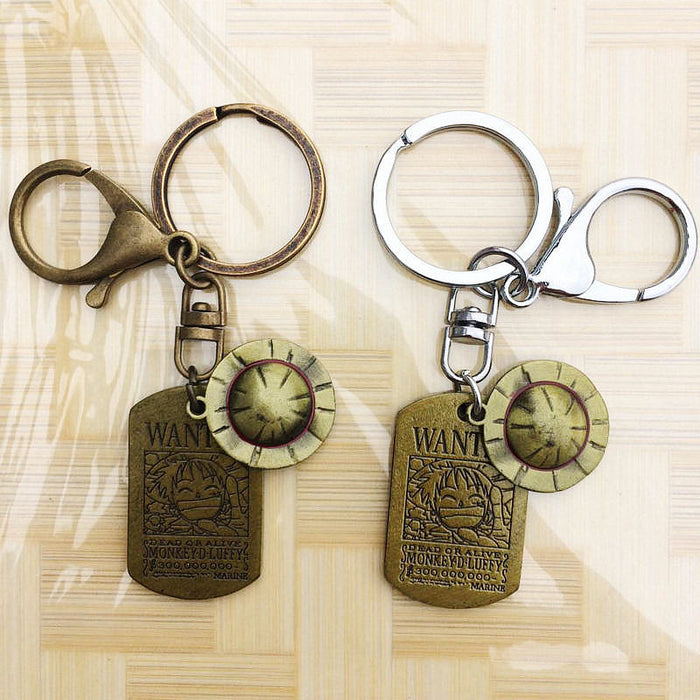 Wholesale Straw hat tag metal keychain