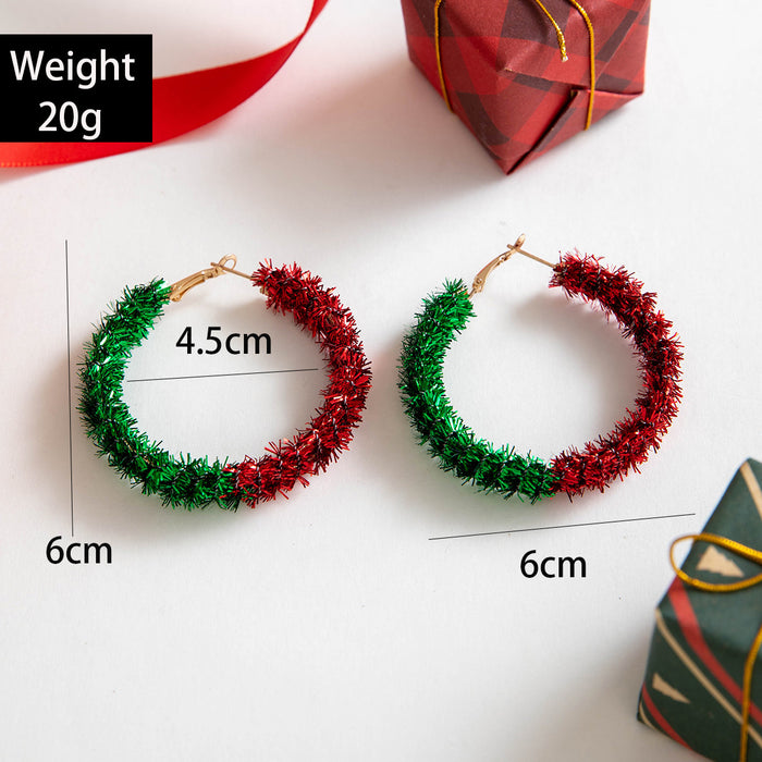 Wholesale Christmas tree bow color earrings women' s personality bell Christmas innovative series earrings