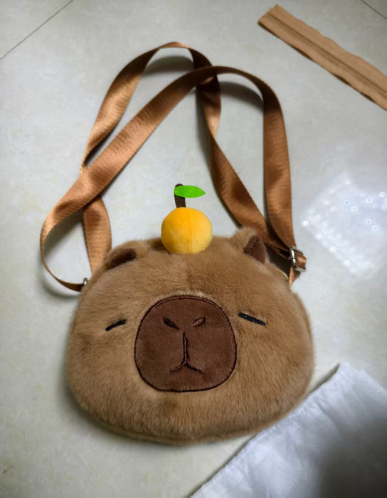 Wholesale Plush Capybara Backpack Cute Crossbody Handbag Female Cartoon Student Small Backpack