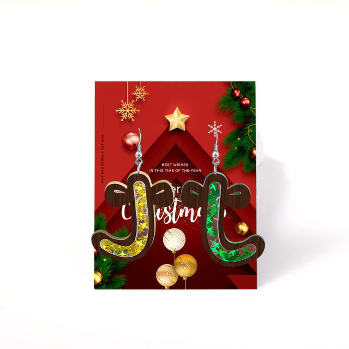 Wholesale Eco-friendly acrylic earrings  personality Christmas tree stars earrings