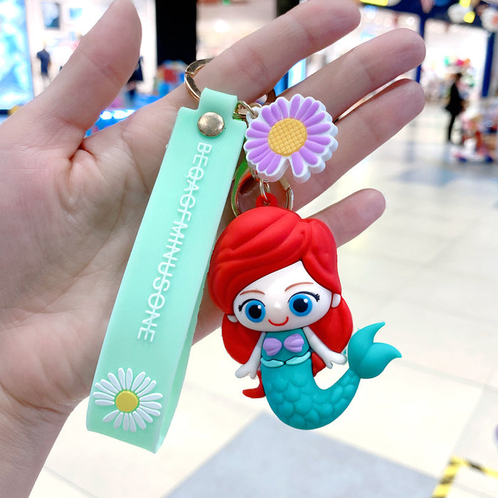 Wholesale Cartoon Princess Silicone Keychain Decorative Bag Charm MOQ≥2
