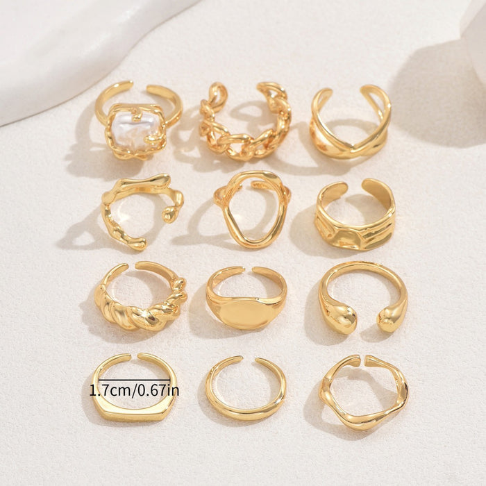 Wholesale Women's Opening Adjustable Ring Personalized Geometric Niche Design Irregular Ring