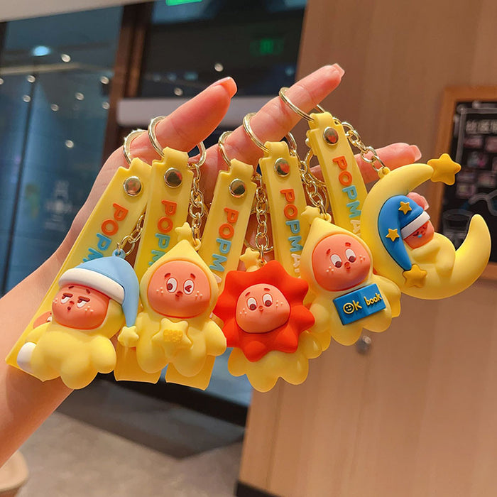 Wholesale Cartoon Star Character 3D PVC Keychain Bag Charm Stylish Student Backpack Pendant Birthday Gift Boutique Resale