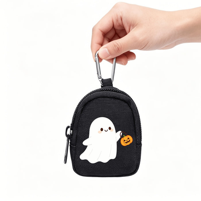 Wholesale Polyester Backpack Earphone Bag  Ghost Pumpkin Print Cartoon Keychain Coin Purse Unisex Everyday Gift