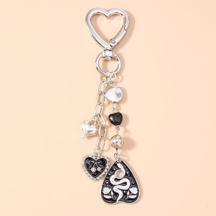 Wholesale Creative diamond-encrusted heart-shaped metal keychain