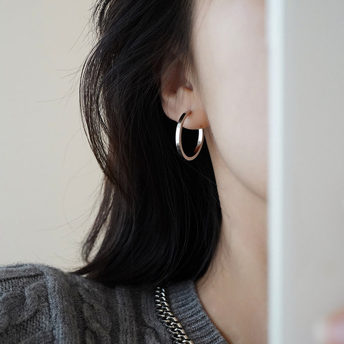 Wholesale Circle Earrings Trendy  Simple Pure Ear Jewelry Niche Design Sensibility Earrings