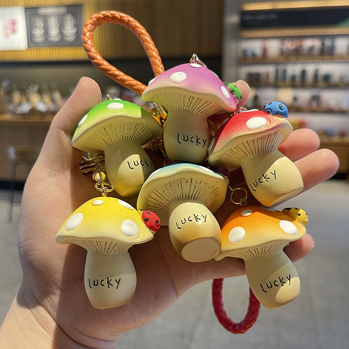 Wholesale Ladybug Mushroom Cute Keychain Resin Pendant