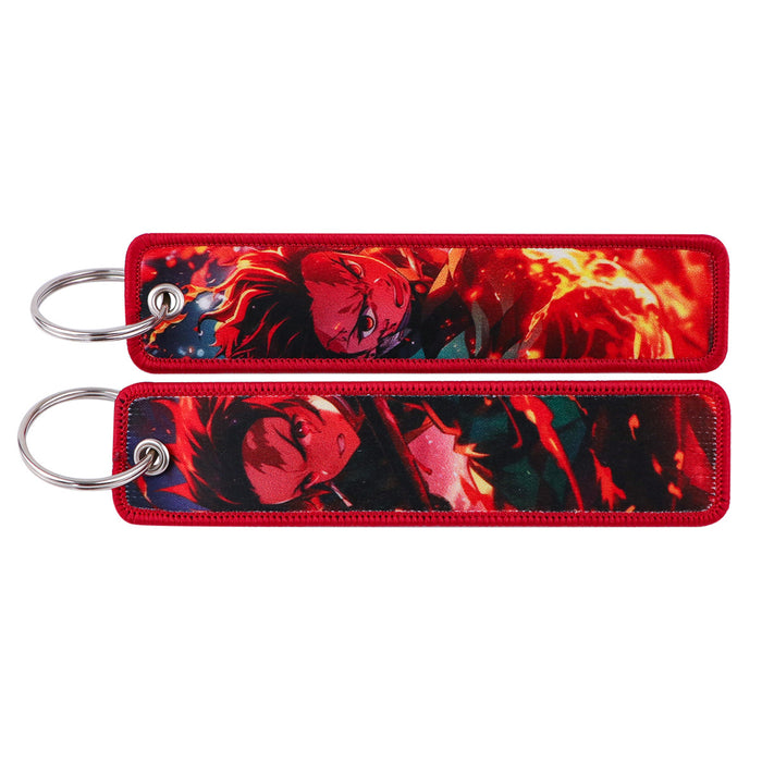 Wholesale Cartoon woven keychain lanyard  access control  ornaments fabric keychain