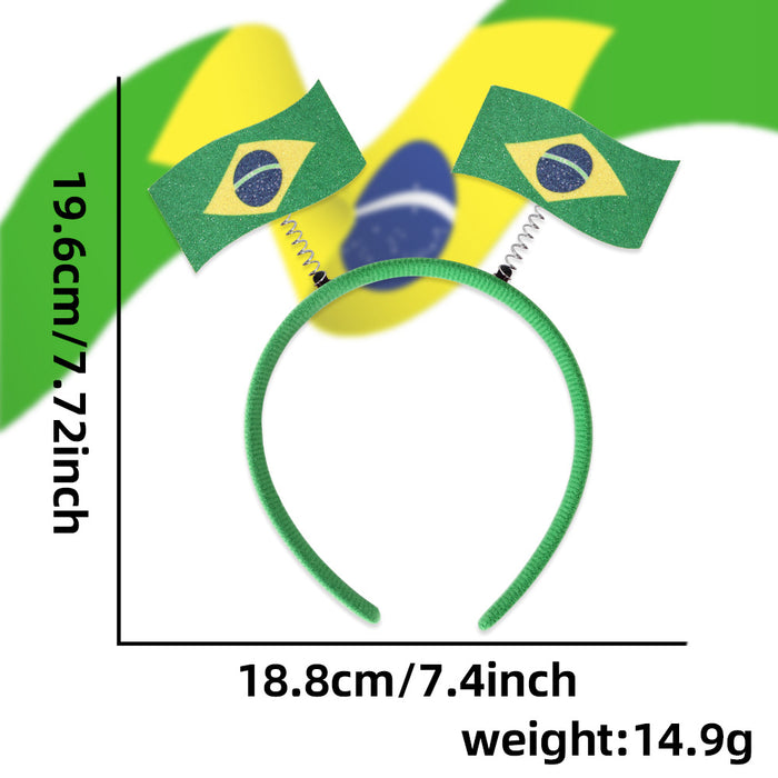 Wholesale 3pcs World Cup Flag Headbands Fans Cheering Hair Clip