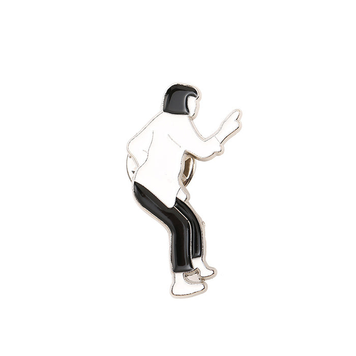 Wholesale Metal Punk Style Character Brooch Pin Black White Enamel Badge Casual Chic Jewelry Accessory