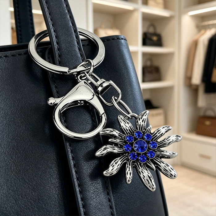 Wholesale Bavarian Edelweiss Alloy Keychain Charm Retro Bag Charm Car Key Accessory Chic Gift