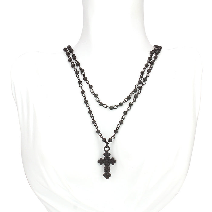 Wholesale2pcs Halloween Dark Cross Alloy Necklace JDC-NE-WenB005