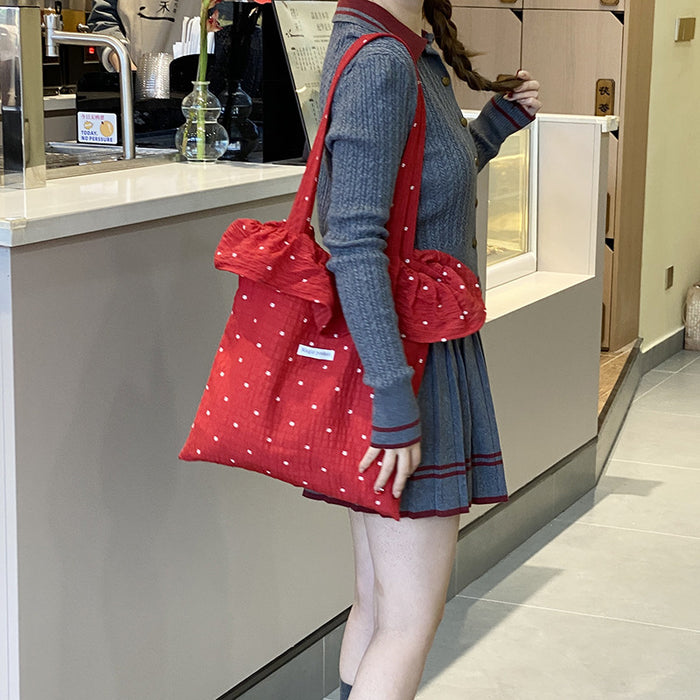 Wholesale Single shoulder bag with ruffled edges, fashionable and large capacity commuting bag