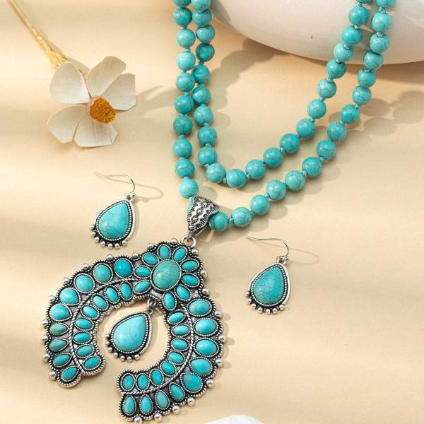 Wholesale Vintage Floral Statement Earring and Necklace Set