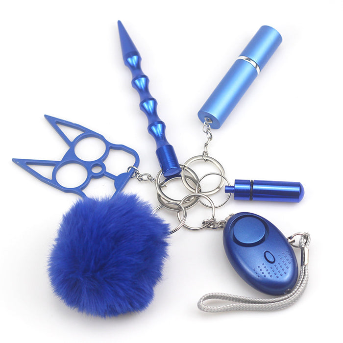 Wholesale Stainless Steel Women S Safety Keychain 6 Piece Set Personal Alarm Whistle Trendy Everyday Fashion Accessory For Boutique Resale