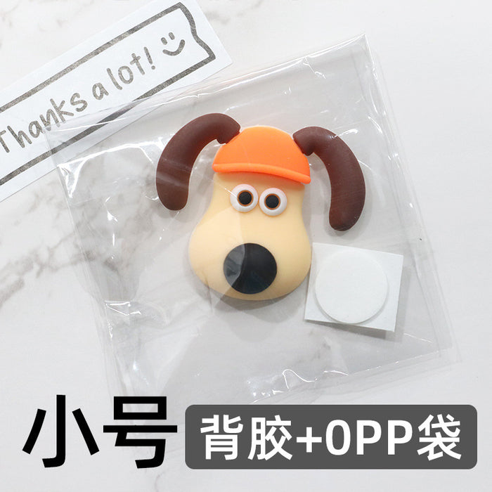 Wholesale 5pcs Cartoon Soft Rubber  Accessories Mobile Phone Shell Patch Hole Shoes Mouthwash Cup Three-dimensional Sticker  Puppy