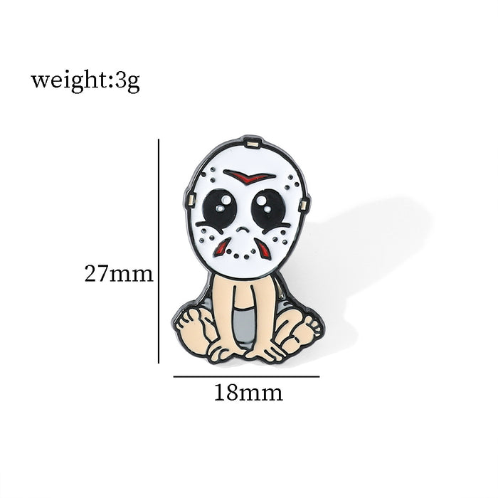 Wholesale  Brooch Cartoon Funny Skull Scream Chainsaw Horror Clown Metal Badge