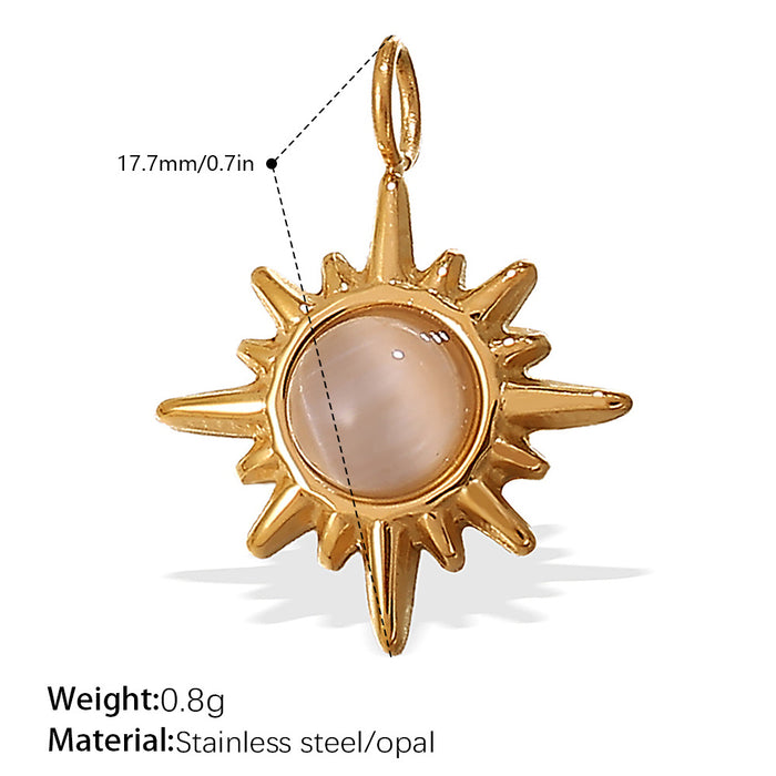 Wholesale DIY Gold-Plated Geometric Colored Gemstone Necklace Pendant