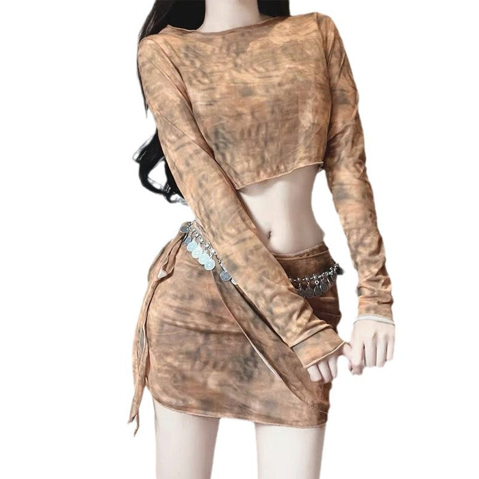 Wholesale Swimwear Women's Split Long-sleeved Sunscreen Split Skirt Bikini Four-piece Set Elegant Slim-fit Hot Spring Vacation Swimwear