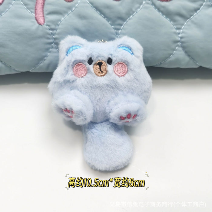 Wholesale Squeaky Little Doll Tail Cat Plush Pendant Little Rabbit Bear Backpack Hanging Brooch Keychain  Accessories