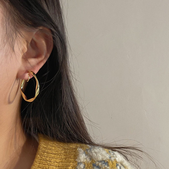 Wholesale 925 silver needle metal grain earrings irregular earrings exaggerated earrings