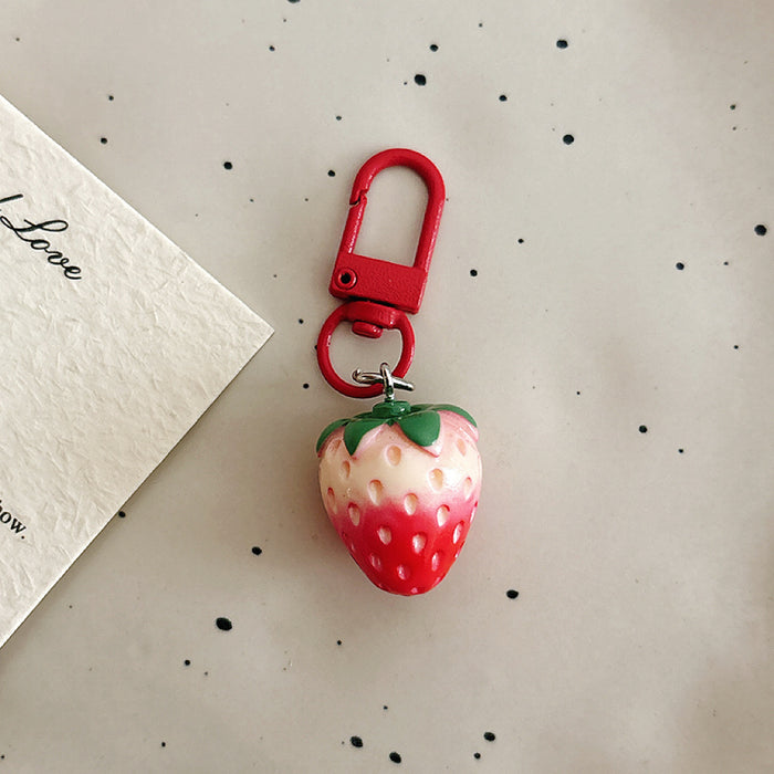 Wholesale Stylish Resin Strawberry Charm Keychain Cute Bag Accessory Gift