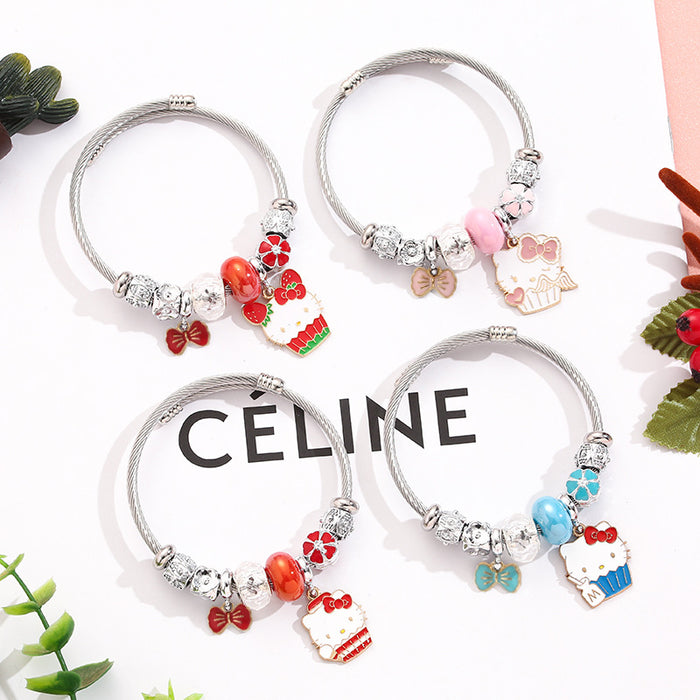 Wholesale Stainless Steel Cartoon Bangle Bracelet - Cute Jewelry Accessory MOQ≥2