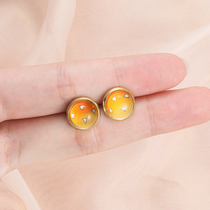 Wholesale Personalized, simple and exquisite DIY button earrings with geometric earrings