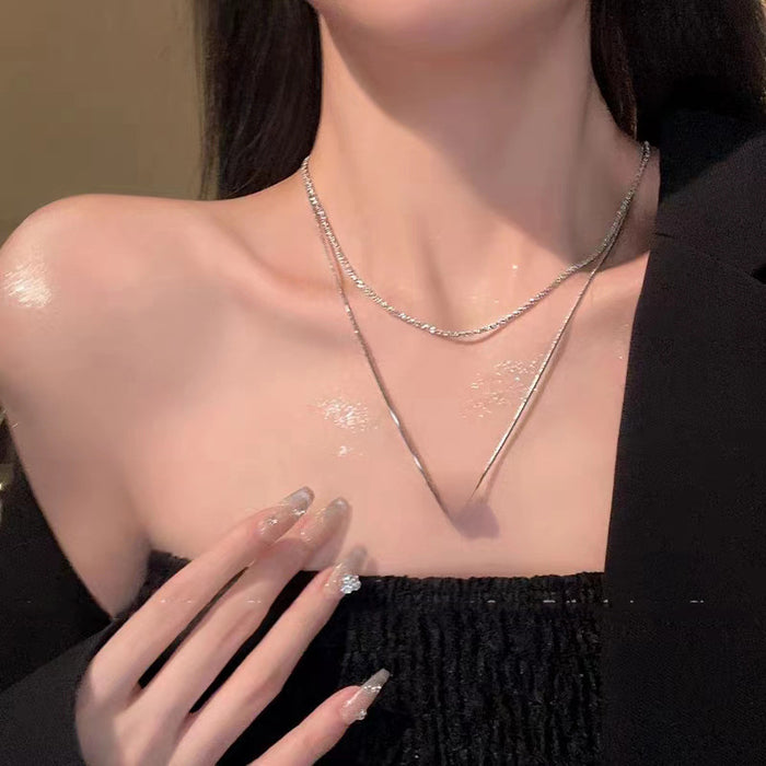 Wholesale Titanium steel necklace, sweater chain, high-end light luxury temperament jewelry accessories