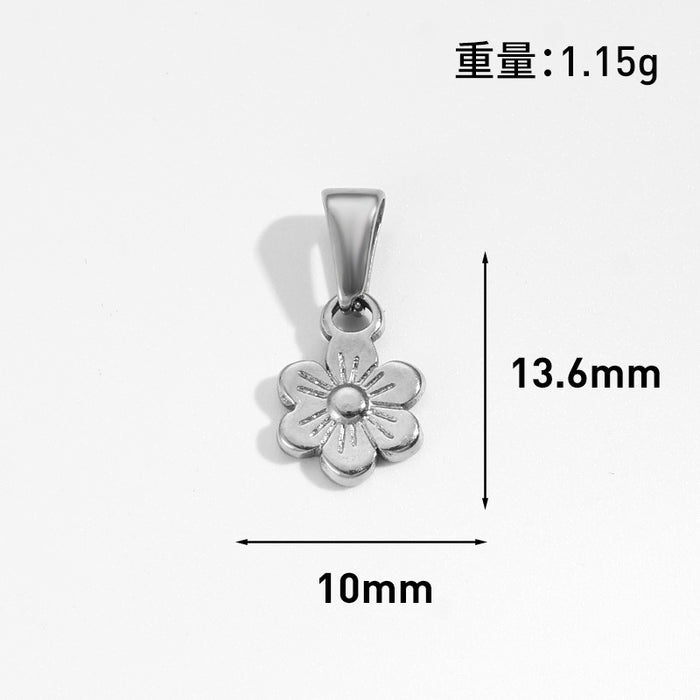 Wholesale 6pcs/set DIY Pendant Stainless Steel Plated 24K Gold Flower Heart  Geometric Jewelry Accessories