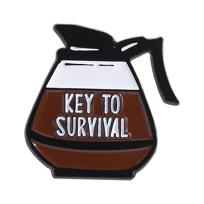 Wholesale Cartoon Coffee Cup Shape Brooch Pin Set Zinc Alloy Decorative Accent