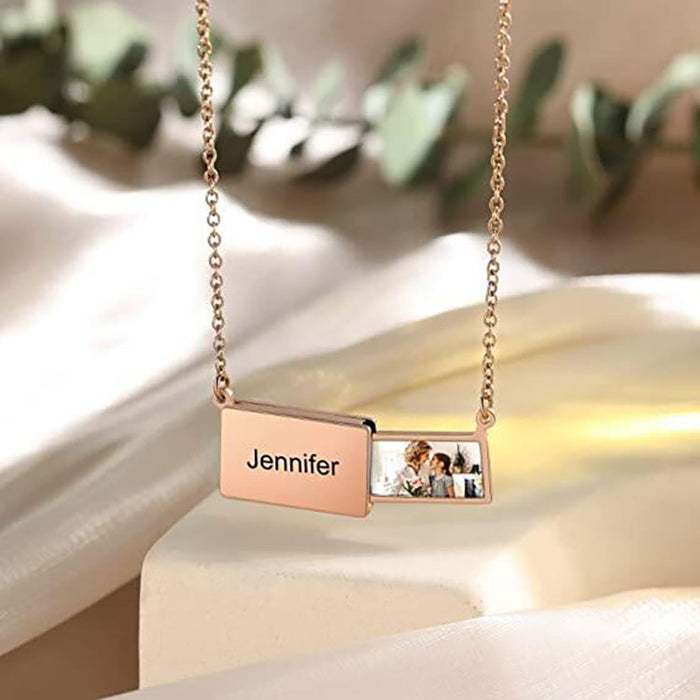 Wholesale Personalized creative pull-out photo envelope necklace jewelry