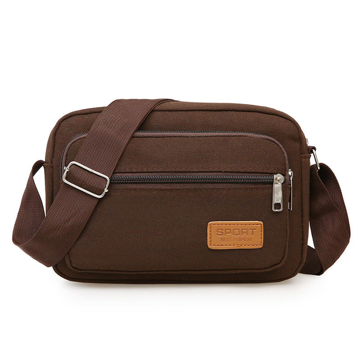 Wholesale Canvas men's bag, middle-aged and elderly backpack, large capacity multi-layer travel, simple and casual street vendor bag, men's single shoulder crossbody bag