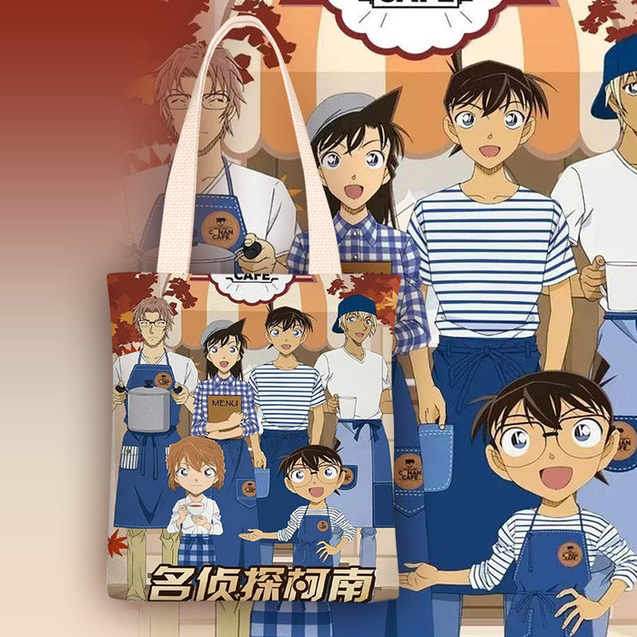 Wholesale Vertical square canvas shoulder bags with anime character print