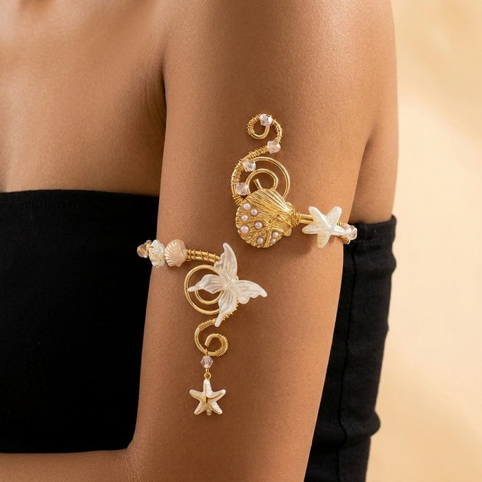 Wholesale Floral Design Pearl Open Cuff Bracelet Accessory for Wedding Party Gift Boutique