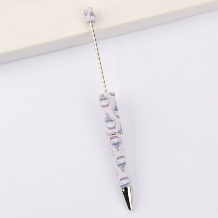 Wholesale DIY Beadable Pens  Cow Leopard Print  DIY for Beaded Plastic Pen JDC-PN-JinBN001