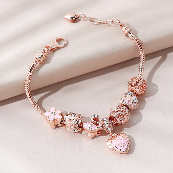 Wholesale Rose Heart Beaded Bracelet JDC-BT-Qianzi005