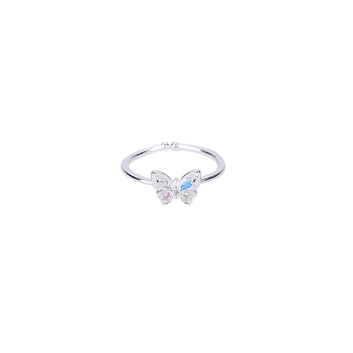 Wholesale Diamond Butterfly Ring Women's Three-dimensional Open Ring