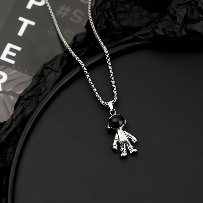 Wholesale Titanium Steel Pendant Spaceman Astronaut Sweater Long Necklace JDC-NE-JuXing002